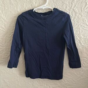 Hanna Andersson Navy Blue Long Sleeve Basic Layering Tee Shirt 4 Kids Children’s